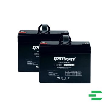 ExpertPower EXP12330 12v 33ah Rechargeable Deep Cycle Battery on a white background.